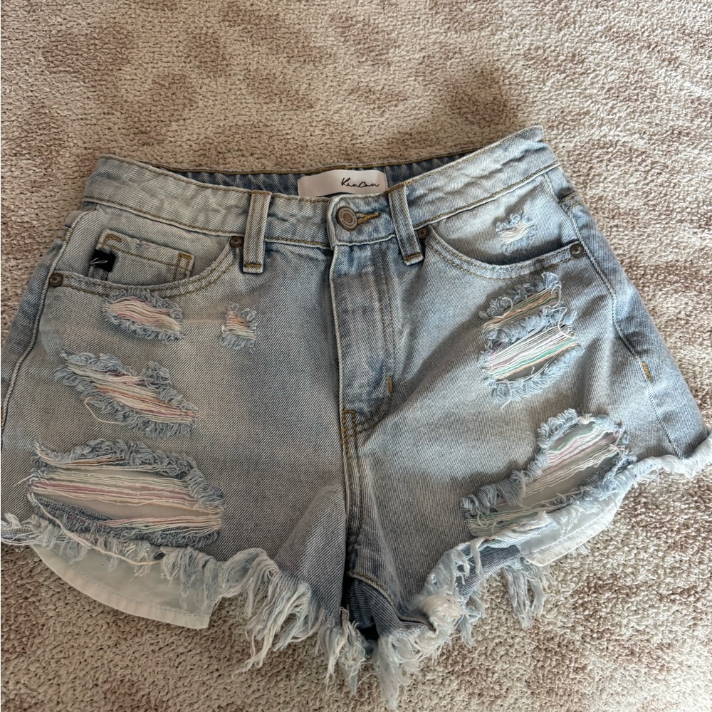 KanCan High Rise Distressed Jeans - Light Blue